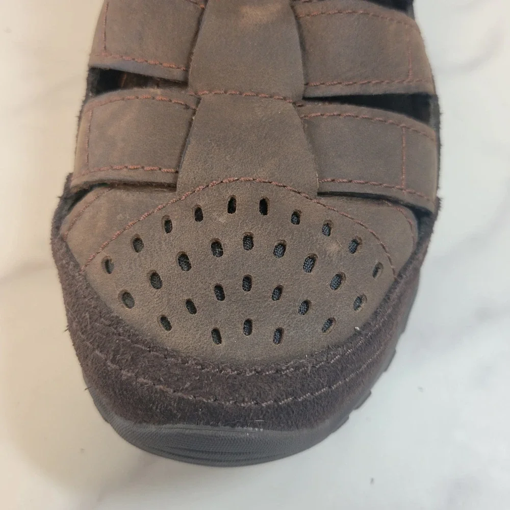 Merrell Telluride Wrap Mens Sz 8 Brown Clay Leather Fisherman Hiking Sandals